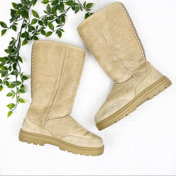 UGG Shoes - UGG | Light Brown Wool Tail Braid Boots